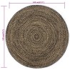 Tapis fait à la main Jute Noir et naturel 120 cm 