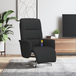 Fauteuil inclinable de massage avec repose-pieds noir tissu 