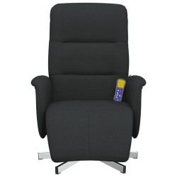 Fauteuil inclinable de massage avec repose-pieds noir tissu 