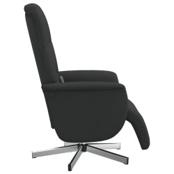 Fauteuil inclinable de massage avec repose-pieds noir tissu 