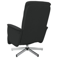 Fauteuil inclinable de massage avec repose-pieds noir tissu 