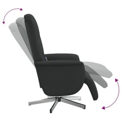 Fauteuil inclinable de massage avec repose-pieds noir tissu 