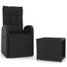 Ensemble de salon de jardin 2 pcs noir poly rotin et acier 