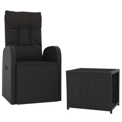 Ensemble de salon de jardin 2 pcs noir poly rotin et acier 