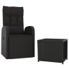 Ensemble de salon de jardin 2 pcs noir poly rotin et acier 