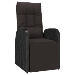 Ensemble de salon de jardin 2 pcs noir poly rotin et acier 