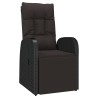 Ensemble de salon de jardin 2 pcs noir poly rotin et acier 