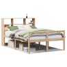 Lit bibliothèque sans matelas 140x200 cm bois massif de pin 