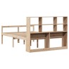 Lit bibliothèque sans matelas 140x200 cm bois massif de pin 