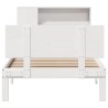 Lit bibliothèque sans matelas blanc 90x190cm bois de pin massif 