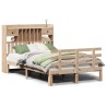 Lit bibliothèque sans matelas 135x190 cm bois de pin massif 