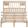 Lit bibliothèque sans matelas 135x190 cm bois de pin massif 