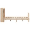 Lit bibliothèque sans matelas 135x190 cm bois de pin massif 
