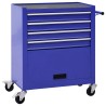 Chariot à outils avec 4 tiroirs Acier Bleu 