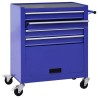Chariot à outils avec 4 tiroirs Acier Bleu 