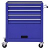 Chariot à outils avec 4 tiroirs Acier Bleu 