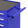 Chariot à outils avec 4 tiroirs Acier Bleu 