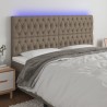 Tête de lit à LED Taupe 200x7x118/128 cm Tissu 