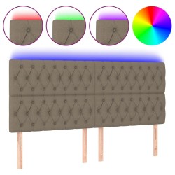 Tête de lit à LED Taupe 200x7x118/128 cm Tissu 