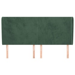 Tête de lit avec oreilles Vert foncé 183x23x118/128 cm Velours 