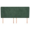 Tête de lit avec oreilles Vert foncé 183x23x118/128 cm Velours 