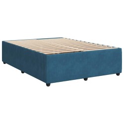 Cadre de lit sans matelas bleu 160x200 cm velours 