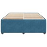 Cadre de lit sans matelas bleu 160x200 cm velours 