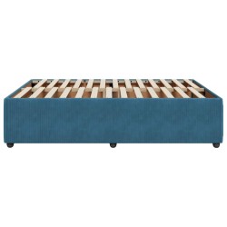 Cadre de lit sans matelas bleu 160x200 cm velours 