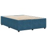 Cadre de lit sans matelas bleu 160x200 cm velours 