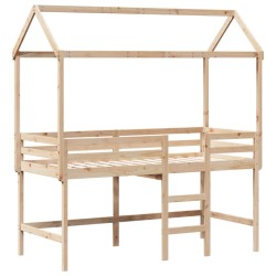 Lit superposé avec échelle et toit sans matelas 90x190 cm 