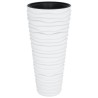 Jardinière et intérieur amovible blanc 18/45L PP aspect rainuré 