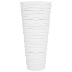 Jardinière et intérieur amovible blanc 18/45L PP aspect rainuré 