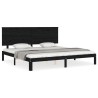 Cadre de lit sans matelas noir 200x200 cm bois massif de pin 