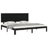 Cadre de lit sans matelas noir 200x200 cm bois massif de pin 