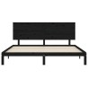 Cadre de lit sans matelas noir 200x200 cm bois massif de pin 