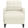 Fauteuil avec repose-pied Crème 60 cm Velours 