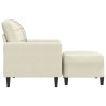 Fauteuil avec repose-pied Crème 60 cm Velours 