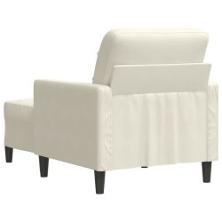 Fauteuil avec repose-pied Crème 60 cm Velours 