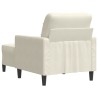 Fauteuil avec repose-pied Crème 60 cm Velours 