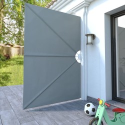 Auvent latéral pliable de terrasse Gris 240 x 160 cm  