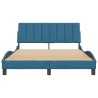 Cadre de lit sans matelas bleu 140x190 cm velours 