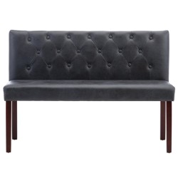 Banc 120 cm Gris Similicuir daim 