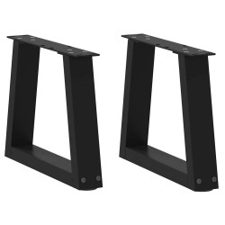 Pieds de table basse en V 2 pièces Noir 30 x (30-31,3) cm Acier 