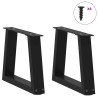 Pieds de table basse en V 2 pièces Noir 30 x (30-31,3) cm Acier 