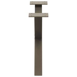 Pieds de table basse en forme de X, 2 pièces, acier naturel, 60 x (30-31) cm 