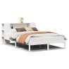 Lit bibliothèque sans matelas blanc 120x200 cm bois pin massif 