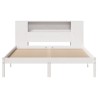 Lit bibliothèque sans matelas blanc 120x200 cm bois pin massif 