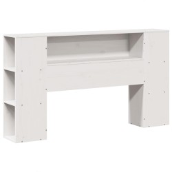 Lit bibliothèque sans matelas blanc 120x200 cm bois pin massif 