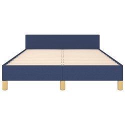 Cadre de lit sans matelas bleu 120x190 cm tissu 