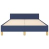 Cadre de lit sans matelas bleu 120x190 cm tissu 